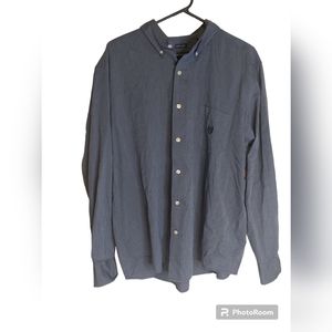 Chaps Easy Care Blue  Long Sleeve Dress Casual Shirt XL Work School